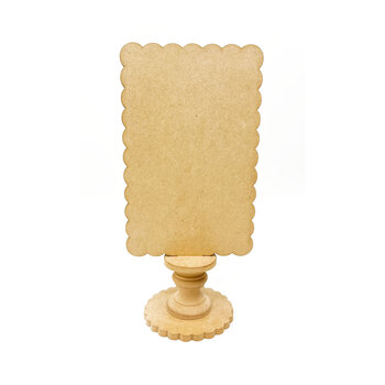 Simply Scallop Rectangle Pedestal Frame - Unfinished Wood
