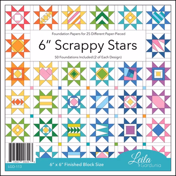 6" Scrappy Stars Foundation Paper Pad - 50 Sheets, Image