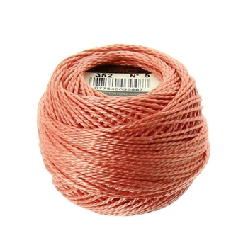DMC Perle Cotton Ball 352 Light Coral - Size 8, Image