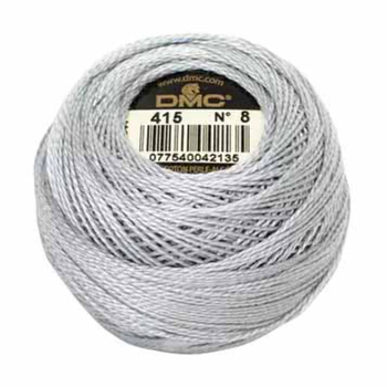 DMC Perle Cotton Ball 415 Pearl Gray - Size 8, Image