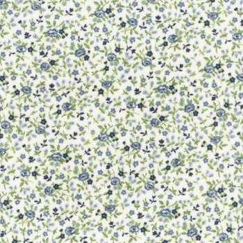 Nantucket Summer - Quilt Cuddle 55277-11QC Cream Blue by Camille Roskelley for Moda Fabrics, Image