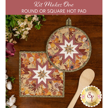  Folded Star Hot Pad Kit - Evening On The Prairie - Round OR Square - Butter, Image