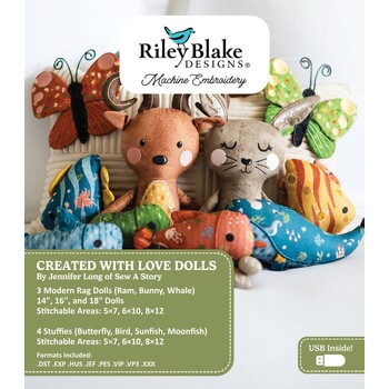 Created with Love Dolls Machine Embroidery USB, Image
