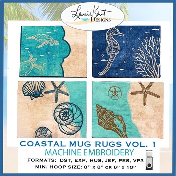 Coastal Mug Rugs Vol I Embroidery USB, Image