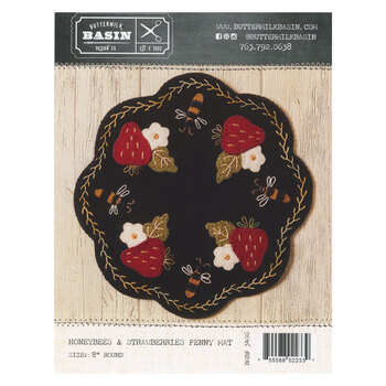 Honeybees & Strawberry Penny Mat Pattern, Image