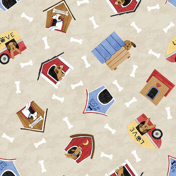 Paws at Play 39921-231 Cream by Susan Winget for Wilmington Prints, Image