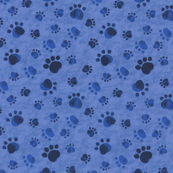 Paws at Play 39922-444 Blue by Susan Winget for Wilmington Prints