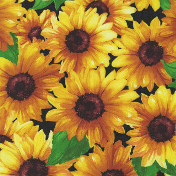 Sunshine Whispers 28653-952 Black by Bruce Park Licensing for Wilmington Prints