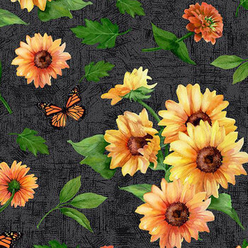 Sunshine Whispers 28654-975 Black by Bruce Park Licensing for Wilmington Prints, Image