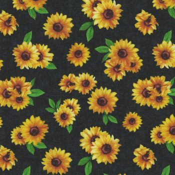 Sunshine Whispers 28655-957 Black by Bruce Park Licensing for Wilmington Prints
