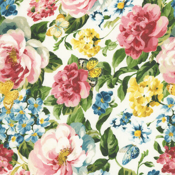 Blushing Meadow 108" Wide 7217-237 Cream by Danhui Nai for Wilmington Prints
