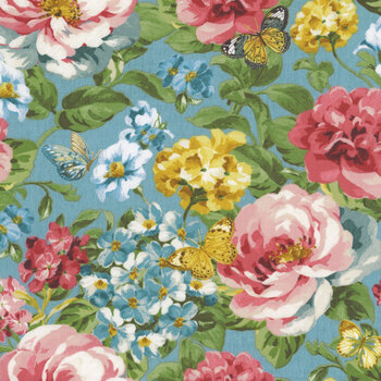 Blushing Meadow 89303-437 Blue by Danhui Nai for Wilmington Prints