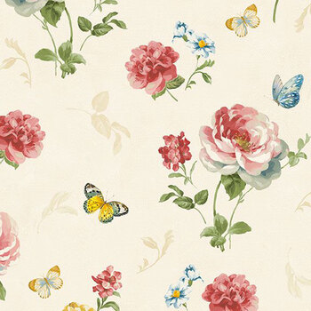 Blushing Meadow 89304-235 Cream by Danhui Nai for Wilmington Prints, Image