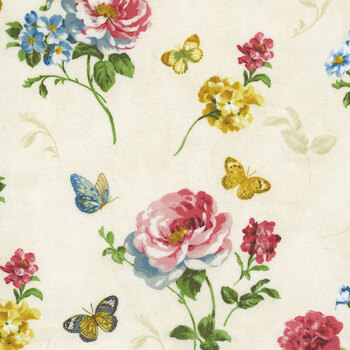Blushing Meadow 89304-235 Cream by Danhui Nai for Wilmington Prints