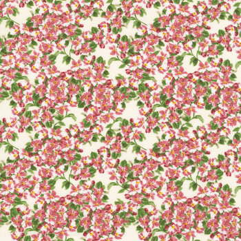 Blushing Meadow 89308-237 Cream/Pink by Danhui Nai for Wilmington Prints