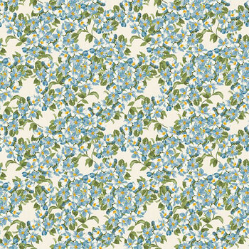 Blushing Meadow 89308-247 Cream/Blue by Danhui Nai for Wilmington Prints, Image