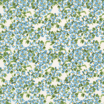 Blushing Meadow 89308-247 Cream/Blue by Danhui Nai for Wilmington Prints