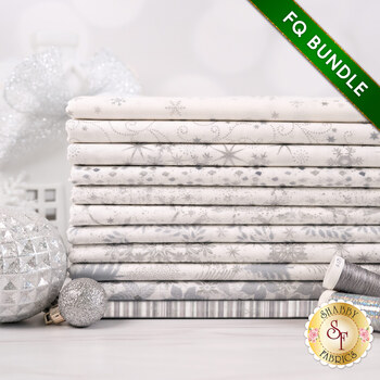  Stof Christmas 2026  Fat Quarter Bundle White/Silver Stof Fabrics - RESERVE, Image