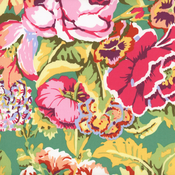 Kaffe Fassett - From The Archives PWGP012.PINK Floral Dance - Pink by Kaffe Fassett for FreeSpirit Fabrics, Image