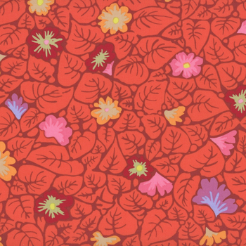 Kaffe Fassett - From The Archives PWGP030.RED Leaves - Red by Kaffe Fassett for FreeSpirit Fabrics, Image
