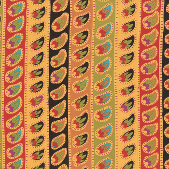 Kaffe Fassett - From The Archives PWGP032.ANTIQUE Paisley Stripe - Antique by Kaffe Fassett for FreeSpirit Fabrics, Image