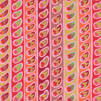 Kaffe Fassett - From The Archives PWGP032.RED Paisley Stripe - Red by Kaffe Fassett for FreeSpirit Fabrics, Image