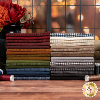 Flannel Gatherings Basics  Fat Quarter Bundle Primitive Gatherings for Moda Fabrics - RESERVE, Image