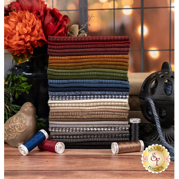 Flannel Gatherings Basics  Fat Eighth Bundle Primitive Gatherings for Moda Fabrics - RESERVE, Image