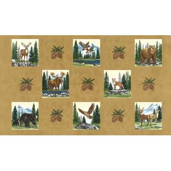 Northwoods Lodge 56197-12 Fawn Panel by Deb Strain for Moda Fabrics, Image