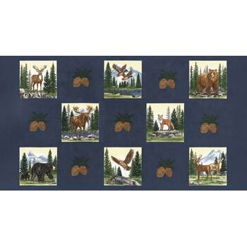 Northwoods Lodge 56197-17 Midnight Panel by Deb Strain for Moda Fabrics, Image