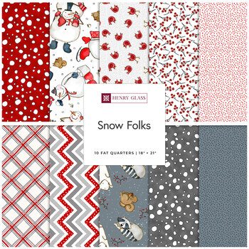 Snow Folks  10 FQ Set by Barb Tourtillotte for Henry Glass Fabrics, Image