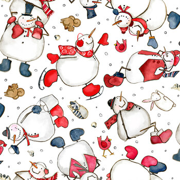 Snow Folks 2700-08 Multi by Barb Tourtillotte for Henry Glass Fabrics, Image