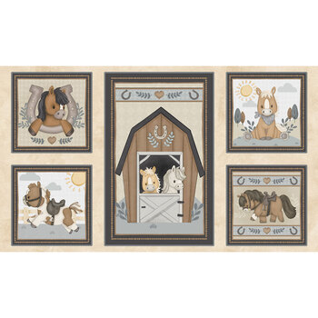 Tiny Trots 2743B-49 Multi Panel by Shelly Comiskey for Henry Glass Fabrics, Image