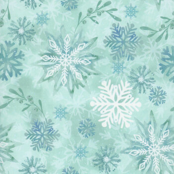 Ice Stellar 108" - 108" Wide 9191-66 Mint by Vero Woods for Studio E Fabrics