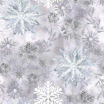 Ice Stellar 108" - 108" Wide 9191-90 Silver by Vero Woods for Studio E Fabrics, Image