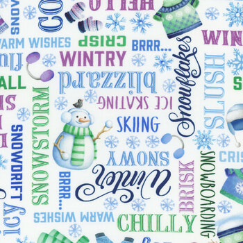 Snowflake Wishes 15189-09 White by Nicole DeCamp for Benartex