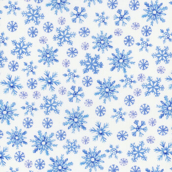Snowflake Wishes 15191-09 White by Nicole DeCamp for Benartex