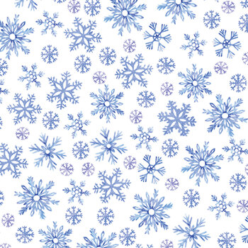 Snowflake Wishes 15191-09 White by Nicole DeCamp for Benartex, Image