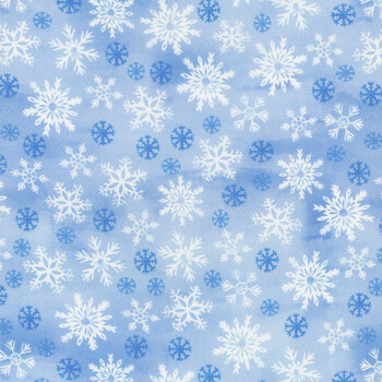 Snowflake Wishes 15191-50 Light Blue by Nicole DeCamp for Benartex