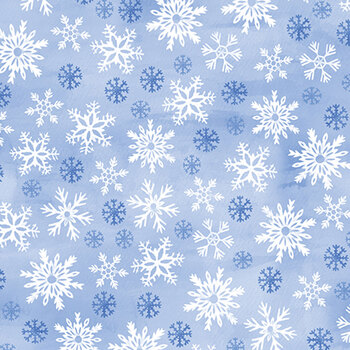 Snowflake Wishes 15191-50 Light Blue by Nicole DeCamp for Benartex, Image