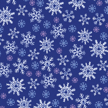 Snowflake Wishes 15191-56 Navy by Nicole DeCamp for Benartex, Image