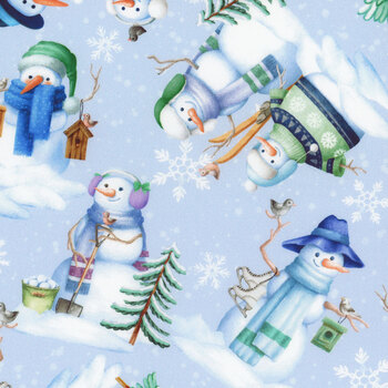 Snowflake Wishes 15195-50 Light Blue by Nicole DeCamp for Benartex