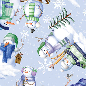 Snowflake Wishes 15195-50 Light Blue by Nicole DeCamp for Benartex, Image