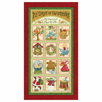 12 Days of Christmas  Yardage by Nancy Halvorsen for Benartex, Image