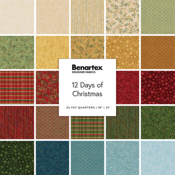 12 Days of Christmas  24 FQ Set by Nancy Halvorsen for Benartex, Image