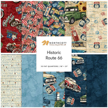Historic Route 66  10 Fat Quarter Bundle by Deborah Edwards and Melanie Samra for Northcott Fabrics, Image