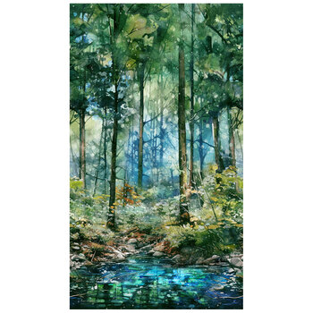 Serenity Springs 108" Wide B29066-78 Green Multi by Deborah Edwards and Melanie Samra for Northcott Fabrics, Image