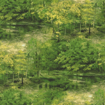Northwoods - Naturescapes DP29170-76 Lt Green by Rosemary Millette for Northcott Fabrics