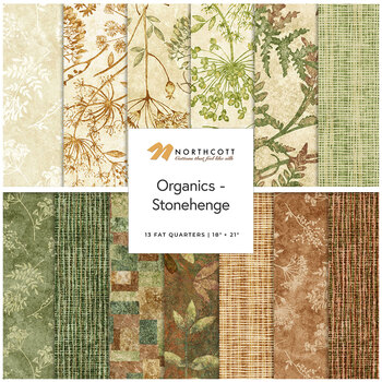Organics - Stonehenge  13 Fat Quarter Bundle by Linda Ludovico for Northcott Fabrics, Image