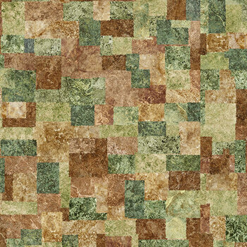 Organics - Stonehenge DP29308-76 Dk Green Multi by Linda Ludovico for Northcott Fabrics, Image